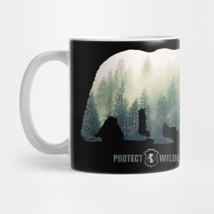 Protect Wildlife - Nature - Bear with Cub Silhouette Mug